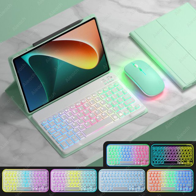 Funda para Xiaomi Pad 5 Funda de teclado para Xiaomi Mi Pad 5 Pro Funda 2021 ruso español francés Arco Iris Bluetooth teclado Tan Jianjun unisex
