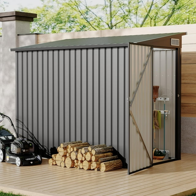 GloryStar Remise de Jardin Extérieure Adossée, Remise de Rangement Robuste 4 Pieds x 8 Pieds