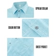 thumbnail image 7 of APTRO Men's Casual Dress Shirts Short Sleeve Button Down Shirts Quick Dry Summer Beach Shirts With Pocket M06 Blue 3XL, 7 of 7