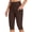 Brown, variant on Womens Yoga Pants Knee Length High Waist Biker Athletic Outdoor Daily Training Leggings