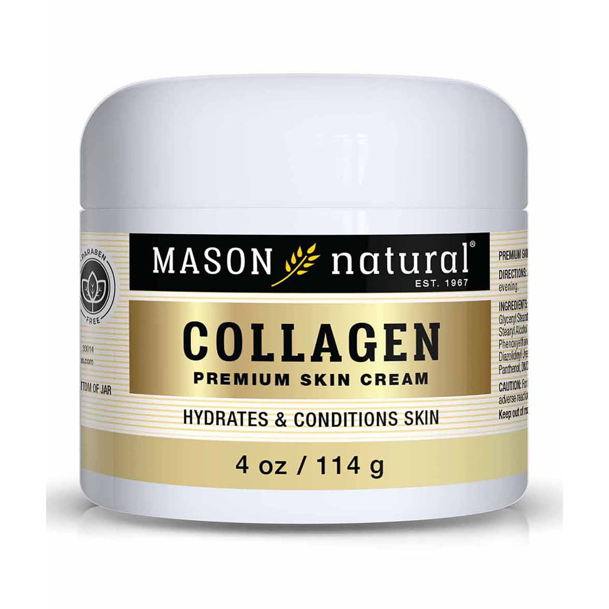 (5 pack) Mason Natural Collagen Skin Cream, Hydration & Conditioning, Paraben Free, 4 oz
