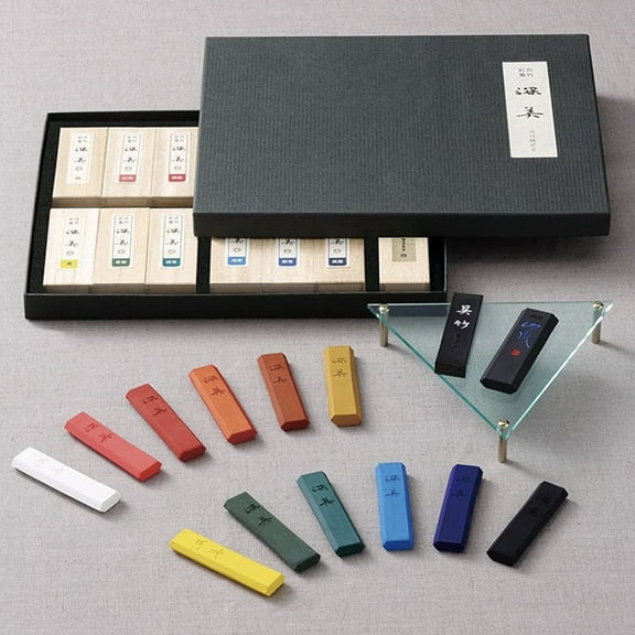 Kuretake® Saiboku Shimbi Sumi Ink Sticks, 14-Piece Set