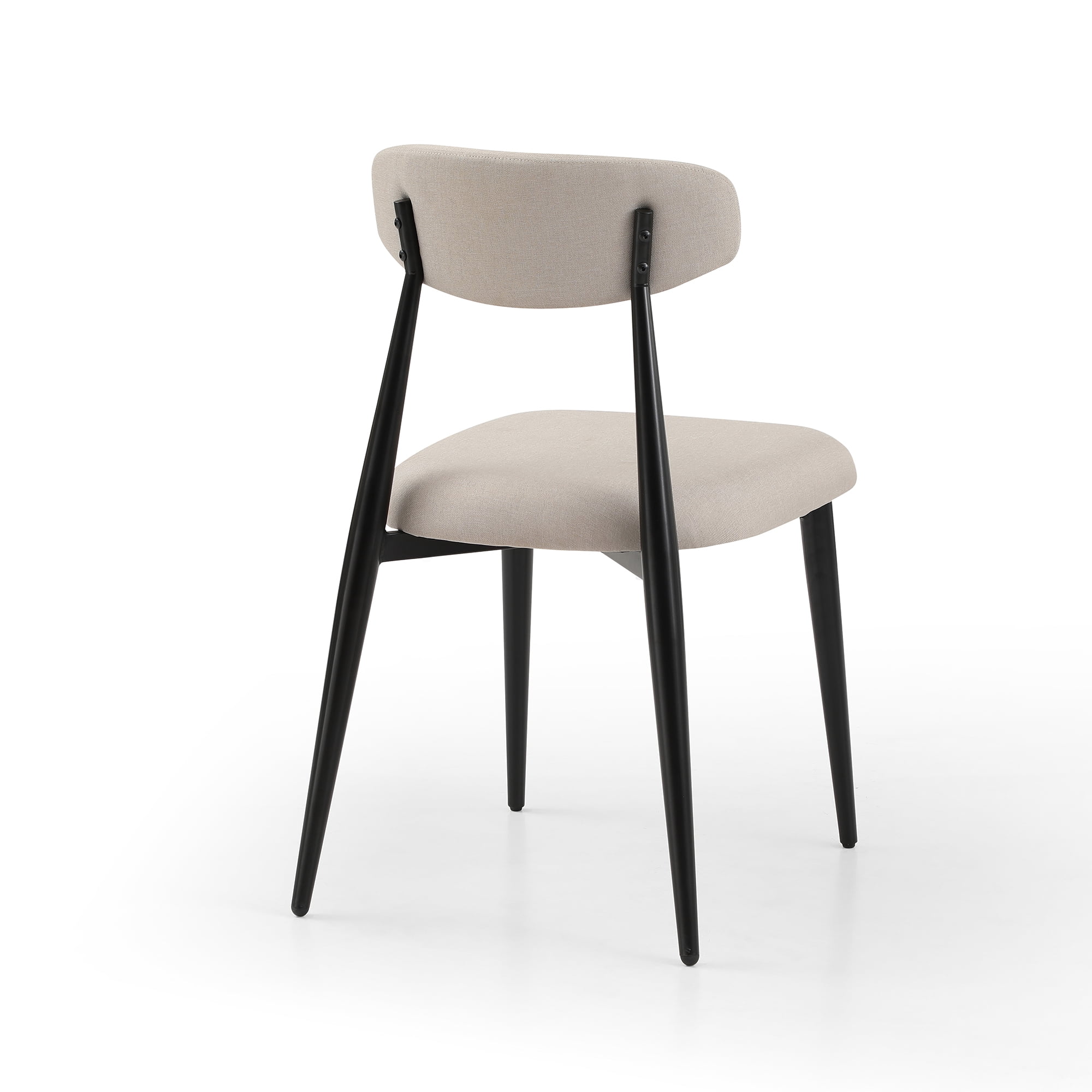 Kadyn Modern Dining Chairs Set of 4, Dining Room Chairs with Curved Backrest Round, Upholstered Kitchen Chairs for Living Room, Light Grey