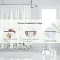 thumbnail image 6 of Sage Green Eucalyptus Shower Curtain, Watercolor Plant Leaf Shower Curtain Set, Botanical Shower Curtains for Bathroom, Waterproof Fabric with 12 Hooks, 72 x 72 Inches, 6 of 6