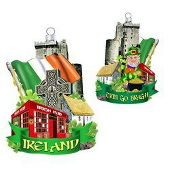 Kurt S. Adler Kurt Adler 5" Double-Sided Ireland Glass Ornament