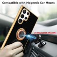 thumbnail image 5 of for Samsung Galaxy S22 Ultra Case with Ring Holder Kickstand [with Magnetic] Soft TPU Shockproof Electroplated Protective Slim Phone Case for Galaxy S22 Ultra Black Astronaut, 5 of 12