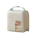 thumbnail image 2 of Breathable Cotton Quilt Storage Bag with Clear Window Large Bedding Organizer for Comforters Blankets Closet, 2 of 5