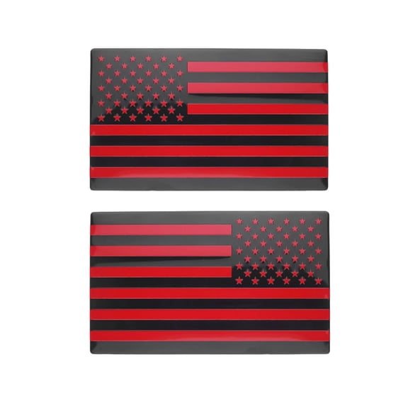 Ysmzzmsy American Flag Decal, Black PVC Sticker with Thin Blue Line, 5x3 inches, 2 Pack, for Cars and Motorcycles