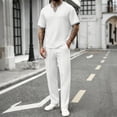 thumbnail image 2 of Mrmaere Men's Suit Set Loose Solid Pattern For Various Types Versatile Design For Multiple Occasions White XXXL, 2 of 5