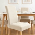 thumbnail image 4 of Dining Chair Covers, Stretch Kitchen Chair Cover, Removable Washable Chair Protector for Home,Restaurant,Banquet,18"x18"x24"(Beige), 4 of 6
