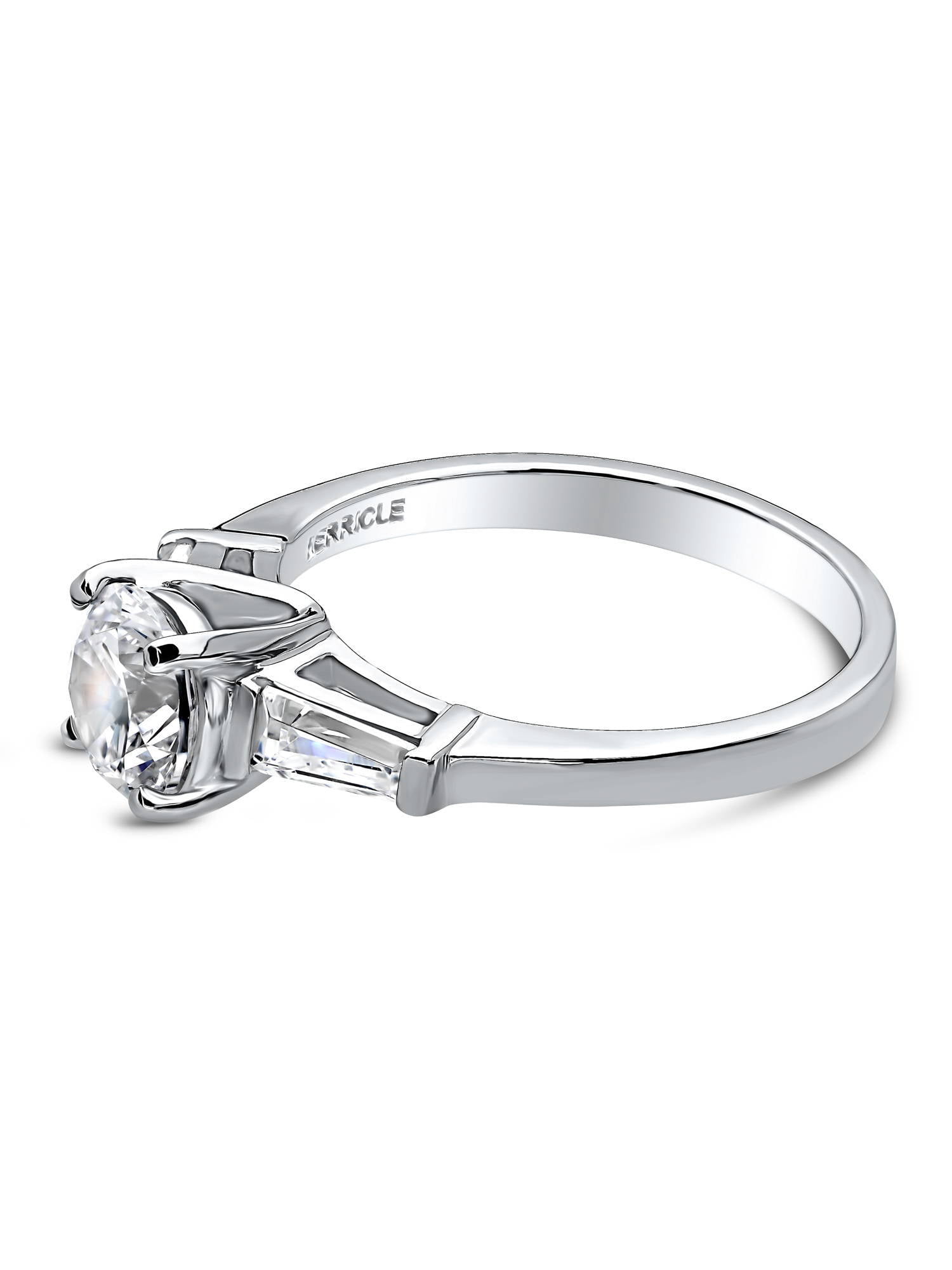 BERRICLE Sterling Silver Solitaire Wedding Engagement Rings 1 Carat Round Cut Cubic Zirconia CZ Promise Ring for Women, Rhodium Plated Size 5