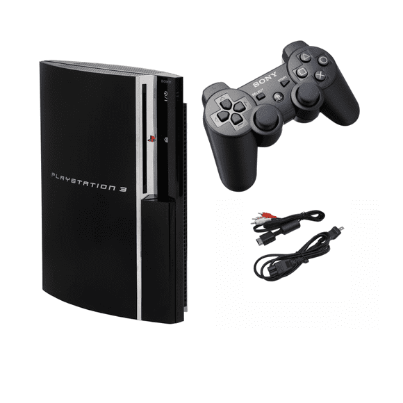 Sony Playstation 3 PS3 Original 80GB Console Refurbished Black with Official OEM Controller Black