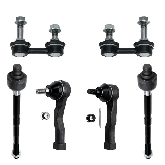 Detroit Axle - 6pc Front Sway Bar Links   Front Inner & Outer Tie Rods Kit for 2002-2005 Kia Sedona