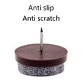 thumbnail image 4 of Deslizadores de muebles de fieltro marrón de 24 mm con clavos - Protectores de piso para patas de silla - Deslizadores de silla de fieltro con clavos Deslizadores marrones Cabeza Silla Pata de mesa Pr, 4 of 5