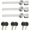 thumbnail image 1 of Cerradura para puerta corrediza de vidrio para vitrina de terrario (3 piezas), pestillos con 6 llaves, 1 of 5