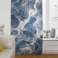 thumbnail image 6 of Vintage Navy Blue Sheer Curtains 72 Inches Long, Marble Abstract Art Light Filering Curtains, Breathable Simi Curtain Privacy Drapes for Living Room Bedroom Lightweight Window Treatment, 6 of 9