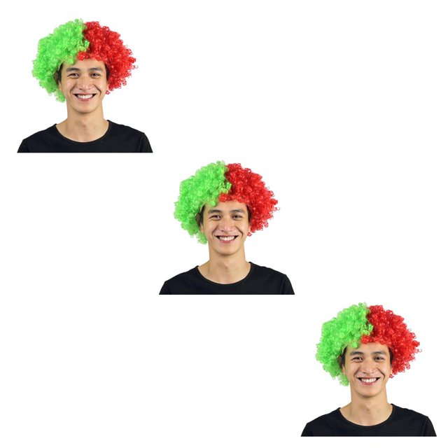 Soidarity Peluca de payaso pelo rizado Navidad pelos sintéticos multiusos amplia aplicación multicolor Headwearing disfraz divertido Type1 NO1