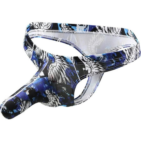 

G String Thongs For Women Ps536 Men S Thong Print Mid-Low Waist Panty Thong Blue G-Strings