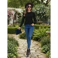 thumbnail image 6 of OALUXE Pleated Blouses for Women Long Sleeve Shirts Dressy Casual Tunic Tops with Smocked Cuffs, 6 of 7