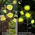 thumbnail image 5 of Rirool 2-Pack Solar Rose Flower Stake Lights, 10 Waterproof LED Flowers for Outdoor Garden, Pathway, Patio, Yard Decoration, Blue - Yellow, 5 of 9