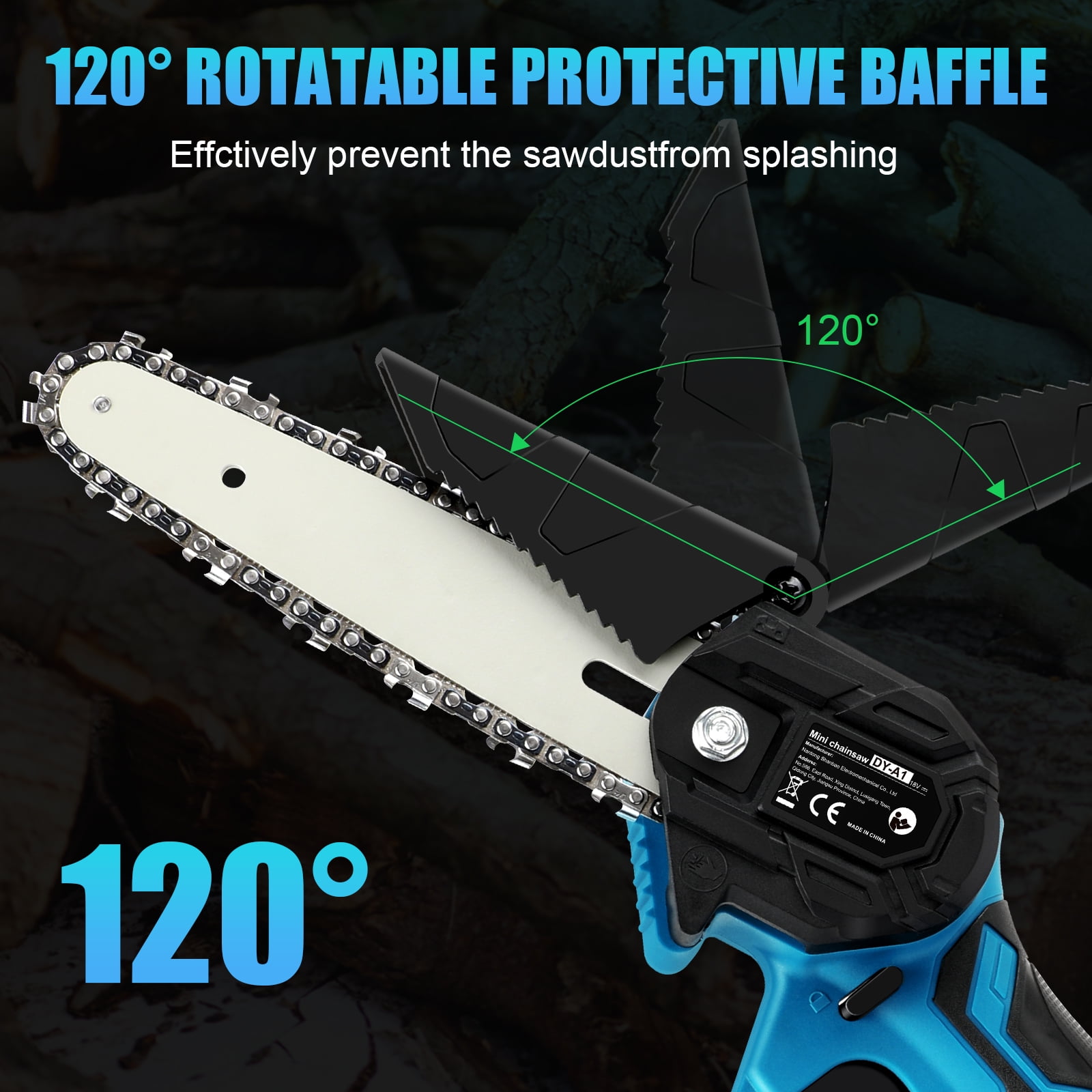 6 Inch Mini Chainsaw Cordless, Battery Powered Small Handheld Saw (Compatible with Makita 18V Battery) for Trees Branches Trimming, Wood Cutting, Gifts for Men Women(Not Battery)