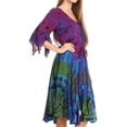 thumbnail image 3 of Sakkas Ceren Marble Dye Cascading Corset Dress with Handkerchief Sleeves - Purple - L/XL, 3 of 5