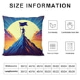 thumbnail image 5 of Orinice  Vintage Throw Pillow Cushion Cover, Man on Mountaintop with Flag Snowy Winter Sun Clouds Adventure Sports, Decorative Square Accent Pillow Case,  White, 5 of 5