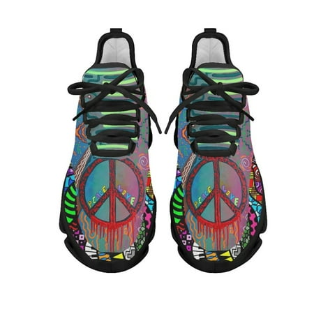 

2024 New Stylish Peace Love Shoes Women Breathable Round Toe Casual Jogging Sneakers Fashion Ladies Dirt Resistant Footwear