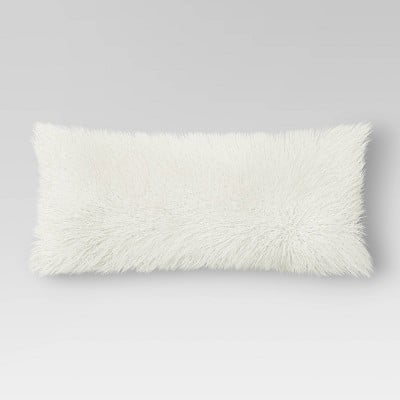white fuzzy body pillow cover
