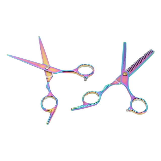 Hairdressing Scissors, Hair Cutting Scissors Off Set Grip 2 Pieces Stainless Steel For Barber Shop