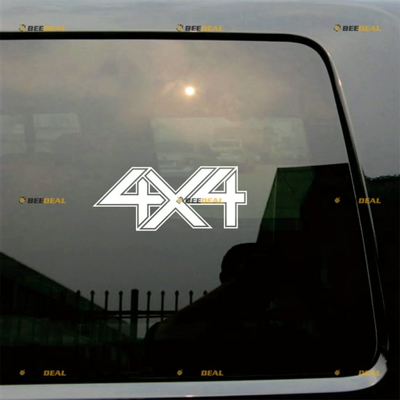 4x4 4WD Off Road Sticker Decal Vinyl - 2 Pack White 4" - Fit For Ford Chevy GMC Toyota Jeep Car Pickup Truck Die Cut No Background