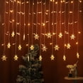 thumbnail image 4 of Cortina de luces navideñas con forma de copo de nieve, cadena de luces LED con cascada para decoración de exteriores, 5 m de caída, para fiestas en el jardín y vacaciones, 4 of 5