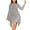 Gray, variant on Fesfesfes Women Dress Casual Solid Round Neck Irregular Ruffle Ruched Long Sleeve Dresses Tops on