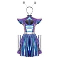 thumbnail image 5 of Aislor Womens Outer Space Alien Dress with Gloves Headband Halloween Space Cadet Rave Outfit Blue M, 5 of 7