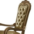 thumbnail image 3 of Benjara Leatherette Upholstered Arm Chair with Intricate Carvings, Set of 2, Gold, 3 of 3