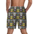 thumbnail image 2 of Lsque Mens Swim Trunks Sugar Skulls Pattern - Bathing Suit Compression Liner - Beach Swim Shorts Swimwear - (S-3XL) - Stretch Quick Dry -Large, 2 of 9