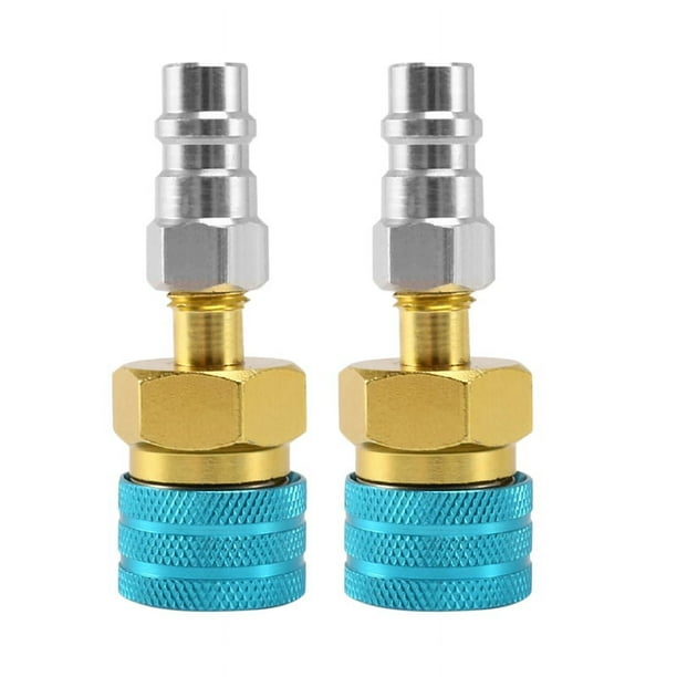 2X R1234Yf A R134A Acoplador Rápido de Lado Bajo, R12 A R134A Conector de Adaptador de Manguera para Aire Acondicionado del Automóvil Carga de Ac