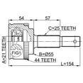 thumbnail image 2 of Febest OUTER CV JOINT 21X55X25 # 0210-QG15A44 OEM 39211-BM528, 2 of 2