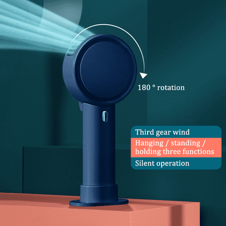 

Protable Handheld Fan USB Rechargeable with Strap Battery Operated Pocket Fan Cooling Fan Last for 6 Hours 180°Rotation Powerful with Base Speed Adjustable Mini Personal Fan Upgraded