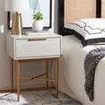 thumbnail image 3 of SAFAVIEH Pierre One Drawer Nightstand, White Washed/Gold, 3 of 13