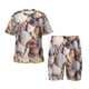 thumbnail image 1 of Fotbe Sea Shells Pijama Estampada de 2 Piezas para Niños – Ropa de Dormir de Manga Corta Cómoda para Niños y Niñas, Camiseta y Shorts de Algodón-Medium, 1 of 6
