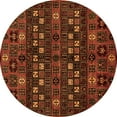 thumbnail image 1 of Ahgly Company Indoor Round Abstract Orange Modern Area Rugs, 6' Round, 1 of 4