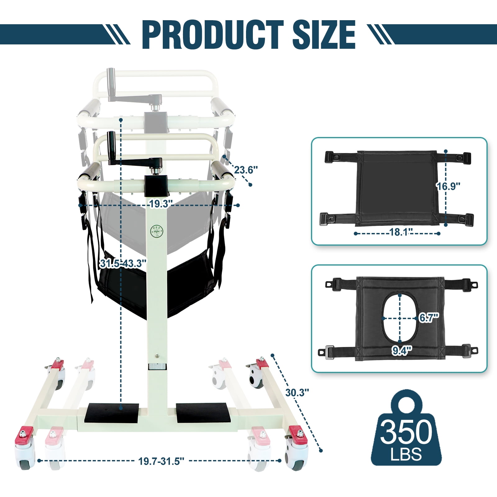 Patient Lift Transfer Chair, Wheelchair to Car Transfer Devices, Shower Chair Lift Aids for Elderly Chair Lift Assist Devices for Seniors - No Electric Lightweight Foldable for Home