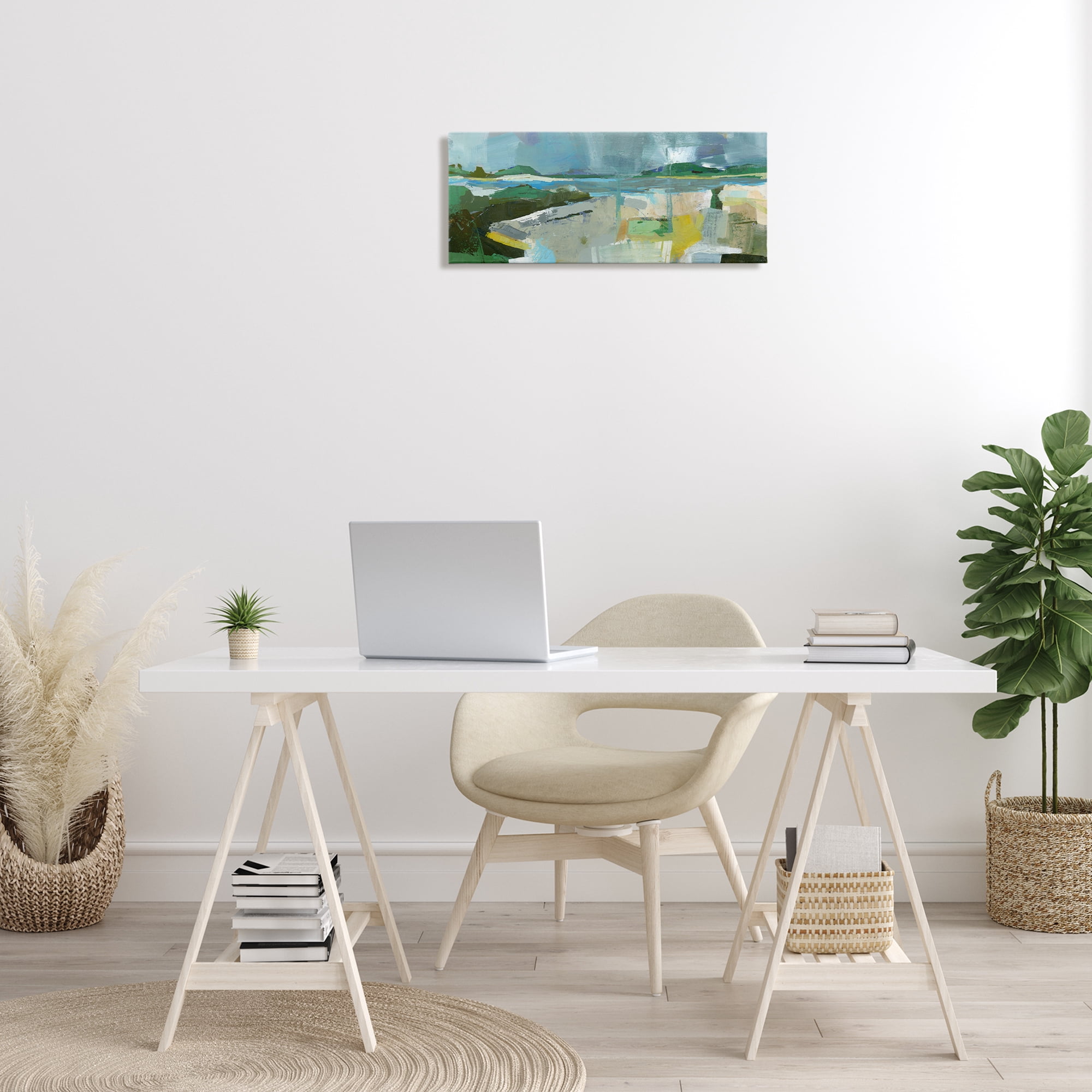 Stupell Industries Sea View Impression Abstract Painting Wrapped Canvas Art Print Wall Art, 24 x 10