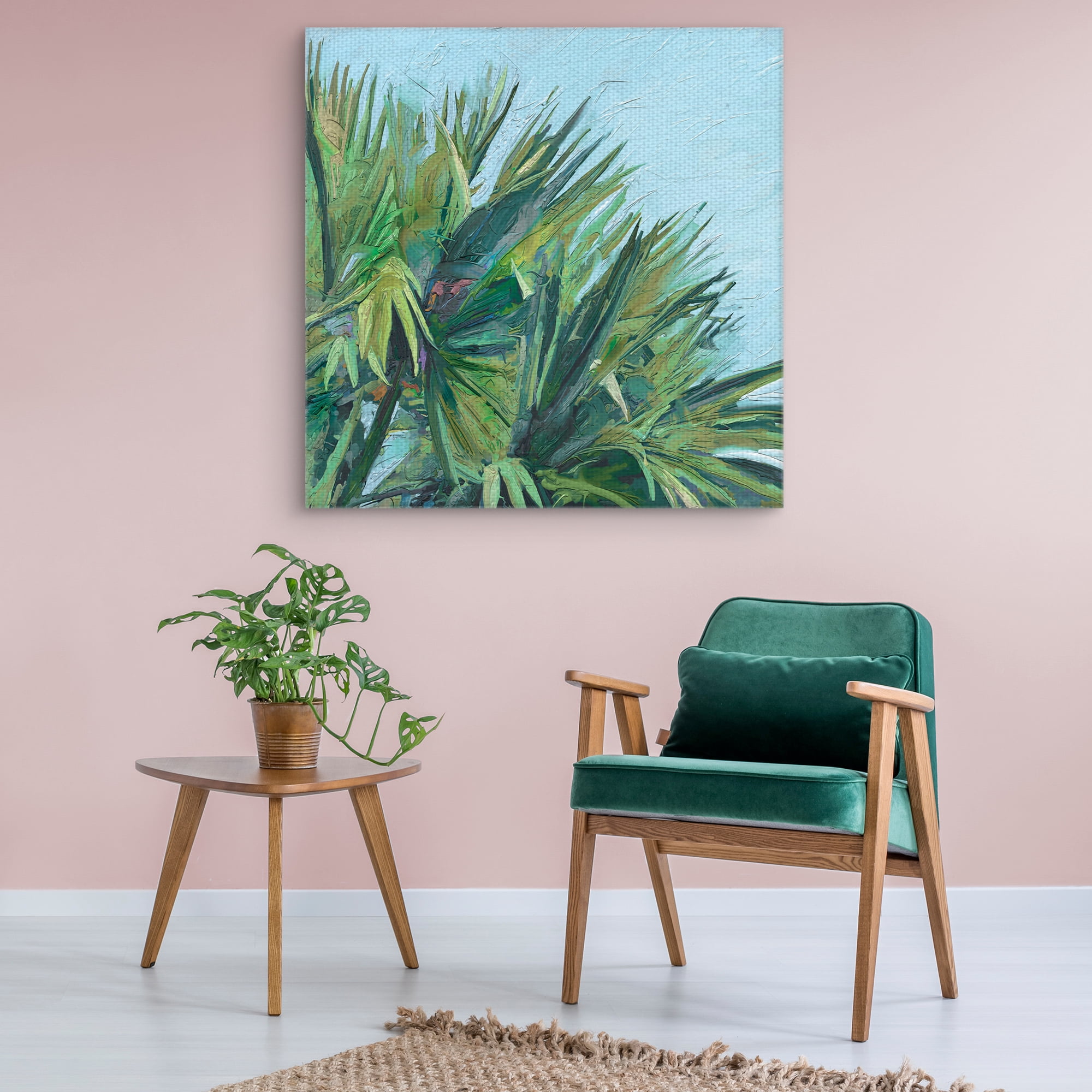 Fine Art Canvas Painted Palm by Studi Arts Canvas Art Print