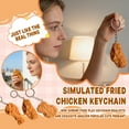 thumbnail image 3 of Realistic Fried Chicken Keychain, Funny Food-Shaped Novelty Bag Charm for Keys, Backpacks, and Gifts, 3 of 3
