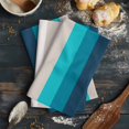 thumbnail image 6 of Blue Aqua Ombre Kitchen Towels Set of 2, Water Absorbent Dish Towel, Modern Abstract Art Farmhouse Striped Decorative Hand Towels - Quick Drying Cloth for Cooking Baking, 18x28 Inch, 6 of 8