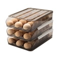 thumbnail image 1 of Refrigerator Preservation Storage Box Rolling Multilayer Transparent Egg Storage Box for Kitchen Three Layers, 1 of 5
