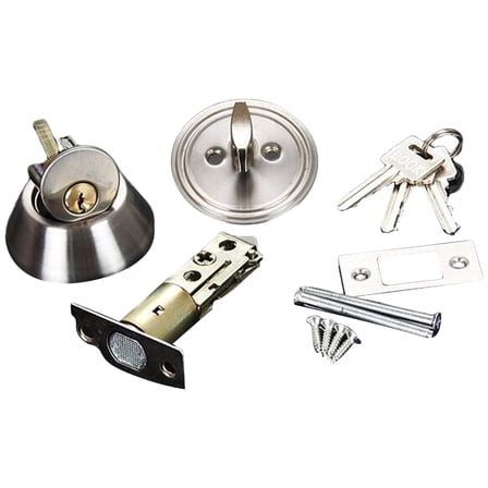 ZPAQI Interior Exterior Round Door Knobs with Lock and Key Easy to Install