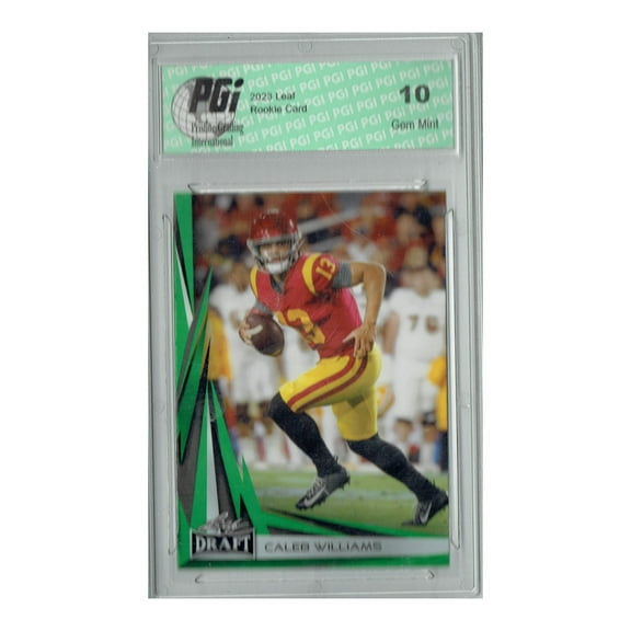 Caleb Williams 2023 Leaf Football #B2-2 Green Special Edition Rookie Card PGI 10